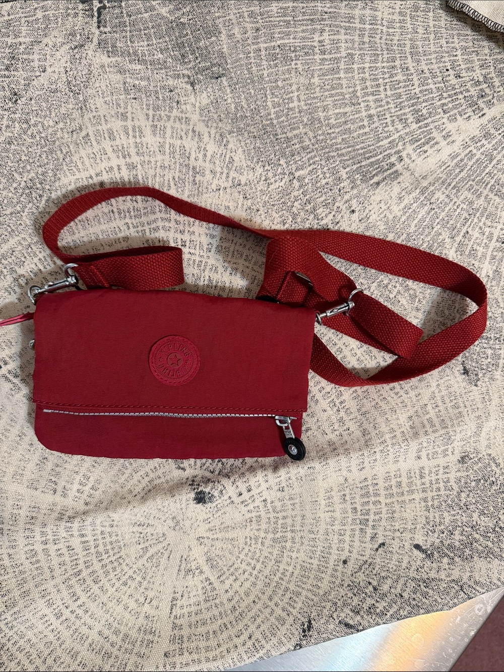 Red Kipling Crossbody Shoulder Bag